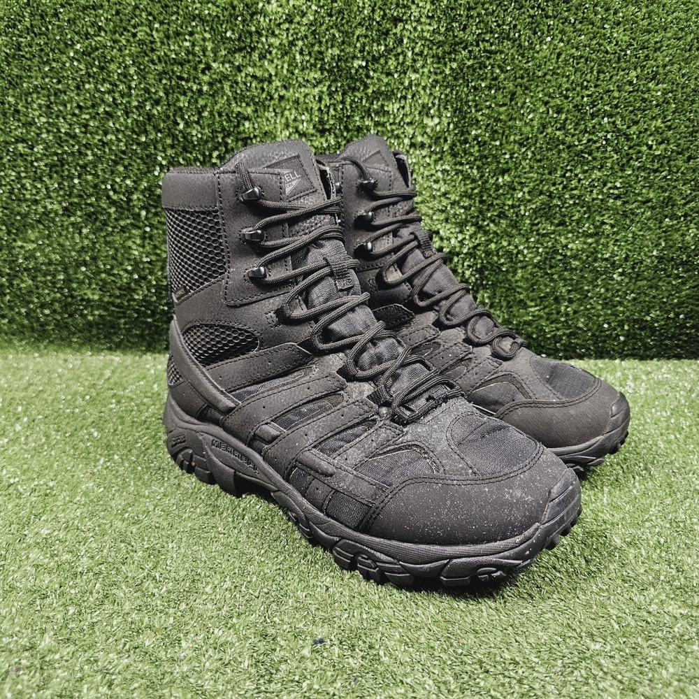 Merrell Moab 2 Black 8' Tactical Waterproof Ankle Combat Boots Mens Size 10 Wide